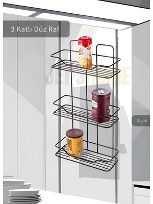 Elarque Mutfak Rafı Paslanmaz Banyo Rafı Yapışkanlı Baharatlık 3 Katlı