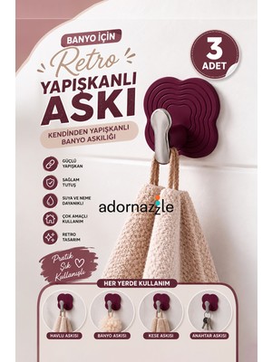 Elarque Yapışkanlı Retro Banyo Askısı