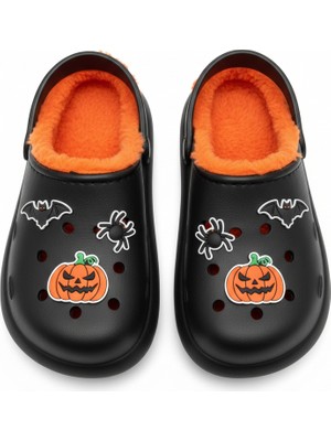 Solariz Çocuk Halloween Figürlü Içi Kürklü Sıcak Ortopedik Kaymaz Eva Taban Terlik