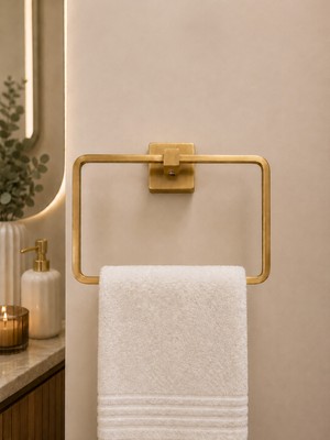 Elarque Aksu Mat Gold Kare Havluluk