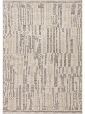 Eko Halı Sahara Sha 07 Cream Grey Naturel ve Yumuşak Tuşeli Şık Desenlere Sahip Hav Vermeyen Makine Halısı