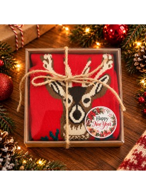 Feemels Kutulu Yılbaşı Hediyesi - Unisex Noel Çorabı - Kutulu Hediye Çorap