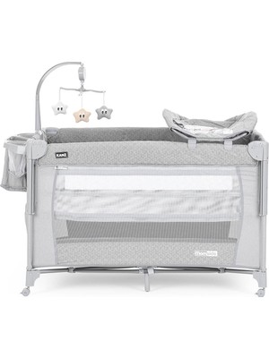 Kanz Momside Anne Yanı Park Yatak 70X110 cm Oyun Parkı Gri