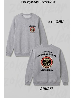 Zoka Wear University Of American Samoa Law School Better Call Saul Official Ön Arka Baskılı Bisiklet Yaka Sweatshirt