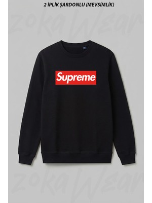 Zoka Wear Suprem Ön Baskılı Bisiklet Yaka Sweatshirt