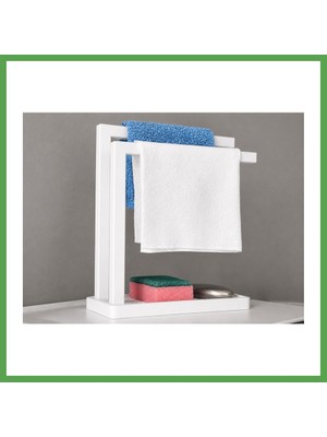 Bezos 3D Baskı Havluluk ve Sabunluk Organizer - Lavabo Üstü Çok Amaçlı Düzenleyici-Beyaz Mgc