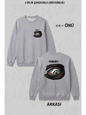 Zoka Wear Tool Band Eye Rock Metal Ön Arka Baskılı Bisiklet Yaka Sweatshirt