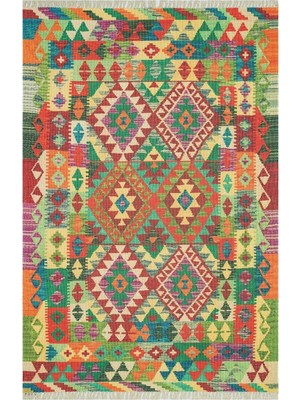 Odea Tr Cotton 527 Çok Renkli Etnik Desen Kilim, 77 x 150