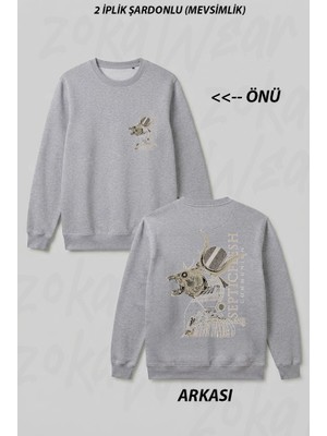 Zoka Wear Septicflesh Baskili Ön Arka Baskılı Bisiklet Yaka Sweatshirt