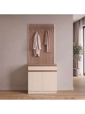 Eymense Rino Çekmeceli Askılıklı %100 Mdf Tekli Portmanto