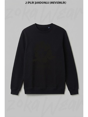 Zoka Wear The Doors Baski2 Ön Baskılı Bisiklet Yaka Sweatshirt