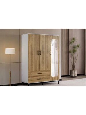 Vivense Hermobi Still Cadiz/beyaz 3 Kapaklı Gardırop