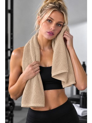 Pera Deluxe Spor Havlusu 50X90 cm %100 Pamuk Yüksek Su Emici Tekli El Yüz Havlusu 6 Renk Seçeneği