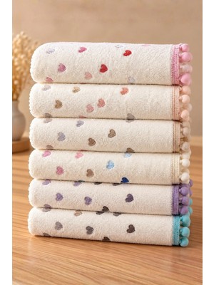Pera Deluxe 6 Lı Renkli Ponponlu Mutfak Havlusu