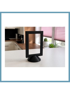 Bezos 3D Baskı Modern Fotoğraf Çerçevesi - Masaüstü ve Raf Üstü Dekoratif Resimlik-Siyah MBT06
