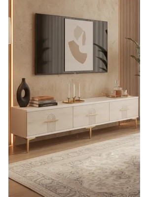 Vivense Ida Tv Sehpası, Beyaz, 180 cm