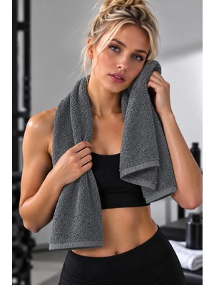 Pera Deluxe Spor Havlusu 50X90 cm %100 Pamuk Yüksek Su Emici Tekli El Yüz Havlusu 6 Renk Seçeneği