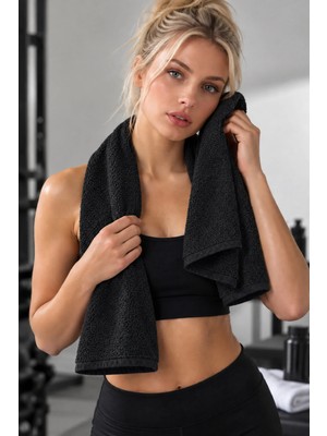 Pera Deluxe Spor Havlusu 50X90 cm %100 Pamuk Yüksek Su Emici Tekli El Yüz Havlusu 6 Renk Seçeneği