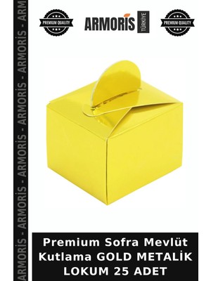 Armoris Premium Sofra Mevlüt Kutlama Gold Metalik Lokum 25 Adet