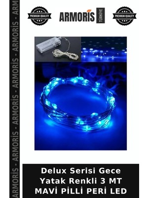Armoris Delux Serisi Gece Yatak Renkli 3 mt Mavi Pilli Peri LED