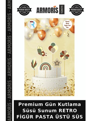 Armoris Premium Gün Kutlama Süsü Sunum Retro Figür Pasta Üstü Süs