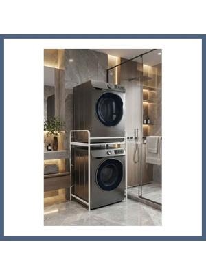 Bezos Çamaşır Makinesi Rafı Metal Beyaz 66 cm BZS10