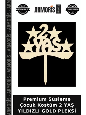 Armoris Premium Süsleme Çocuk Kostüm 2 Yaş Yıldızlı Gold Pleksi