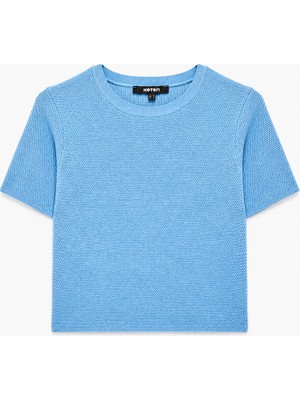 Koton Regular Fit Kısa Kollu Bisiklet Yaka Triko Kazak