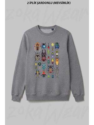 Zoka Wear Beetle Collection Ön Baskılı Bisiklet Yaka Sweatshirt