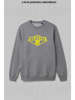 Zoka Wear Beastie Boys Band Bbb Ön Baskılı Bisiklet Yaka Sweatshirt