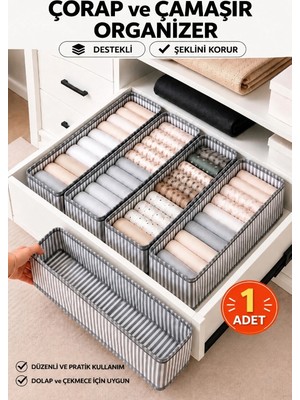Esmana Living 1 Adet Çorap ve Çamaşır Organizer Çekmece ve Dolap Içi Düzenleyici,raf Düzenleyici,katlanabilir