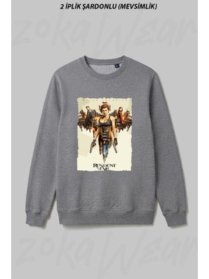 Zoka Wear Resident Evilbaski Ön Baskılı Bisiklet Yaka Sweatshirt