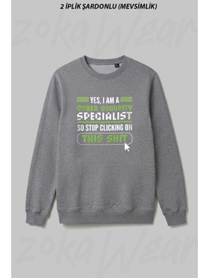 Zoka Wear Hacker Baski Ön Baskılı Bisiklet Yaka Sweatshirt