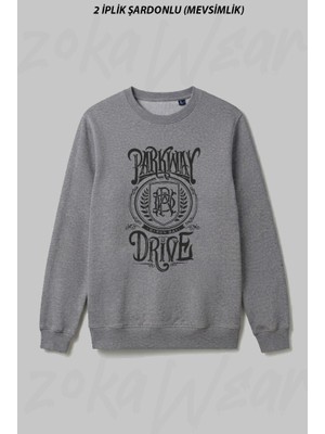 Zoka Wear Parkway Drive2 Ön Baskılı Bisiklet Yaka Sweatshirt