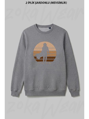 Zoka Wear Dune Muad Dib Retro Ön Baskılı Bisiklet Yaka Sweatshirt