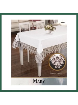 Vintessy Vıntessy Keten Masa Örtüsü Tablecloth 155X220 cm Yemek Masası Örtüsü Maria Model Kapiçino BZS01