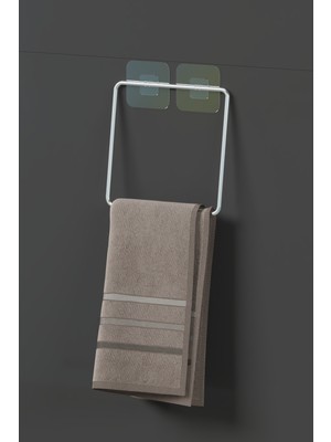 Elarque Krom Gümüş Yapışkanlı Havluluk Havlu Askısı Banyo Mutfak