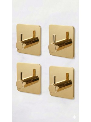 Elarque 4’lü Askı Seti – 304 Paslanmaz Çelik, Altın Kaplama, Banyo & Mutfak