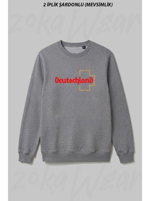 Zoka Wear Deutschland-Ramstein Ön Baskılı Bisiklet Yaka Sweatshirt