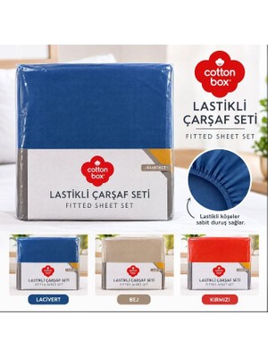 Cotton Box Lastikli Çarşaf + Yastık Kılıfı 200X200 Fitted Ranforce Kombin Renk