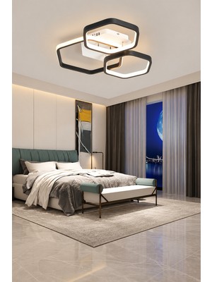 Markatech Alize Mimari Tasarım Modern 3'lü Plafonyer 3 Renk Ledli Avize