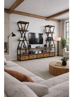 Kıymık Home Çiğdem Tv Ünitesi - Size Özel Üretim - Gerçek Ağaç - Köknar
