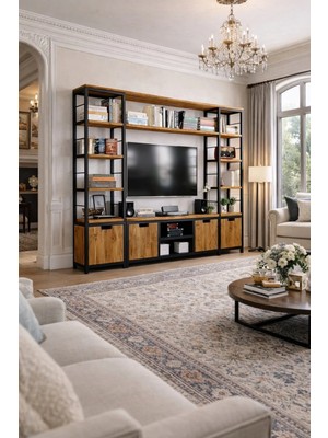 Kıymık Home Lotus V2 Tv Ünitesi - Size Özel Üretim - Gerçek Ağaç - Köknar