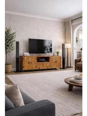 Kıymık Home Menekşe Tv Ünitesi - Size Özel Üretim - Gerçek Ağaç - Köknar
