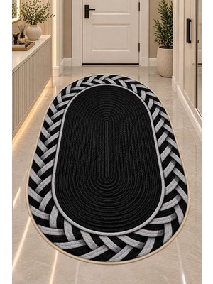Bazaar Forum Oval Dijital Baskı Dokuma Taban Kaymaz Özellikli Salon Halısı – Antre, Koridor ve Oda Için Halı
