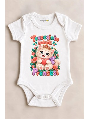 Babylimon Teyzesinin Minik Prensesi Beyaz Kısa Kollu Çıtçıtlı Bebek Zıbını