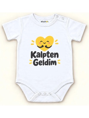 Babylimon Kalpten Geldim Beyaz Kısa Kollu Çıtçıtlı Bebek Zıbını