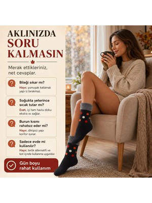 Astraltech 6’lı Kadın Kışlık Havlu Çorap Sıcak Tutan Karışık Desenli Yumuşak Çoklu Çorap Seti