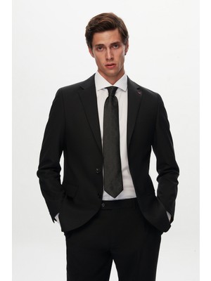 D'S Damat Ds Damat Slim Fit Siyah Düz Travel Takim Elbise