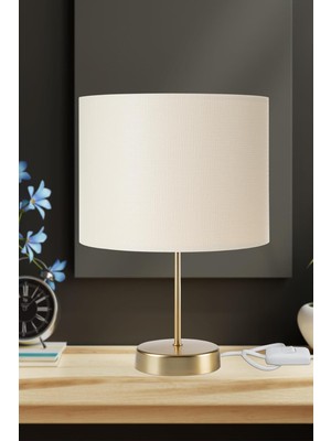 Tr Ag Lightdesign Krem Abajur Yatak Odası Salon Modern Şık Masa Lambası Agnm9